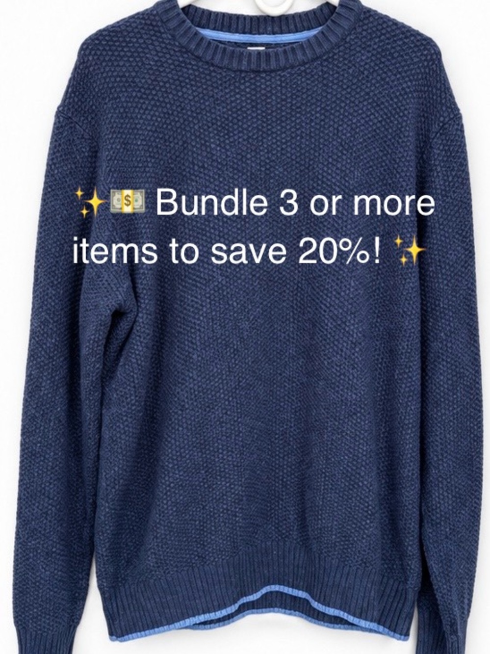 Frederik Andersen Copenhagen Navy Textured Cotton Sweater Men’s XL